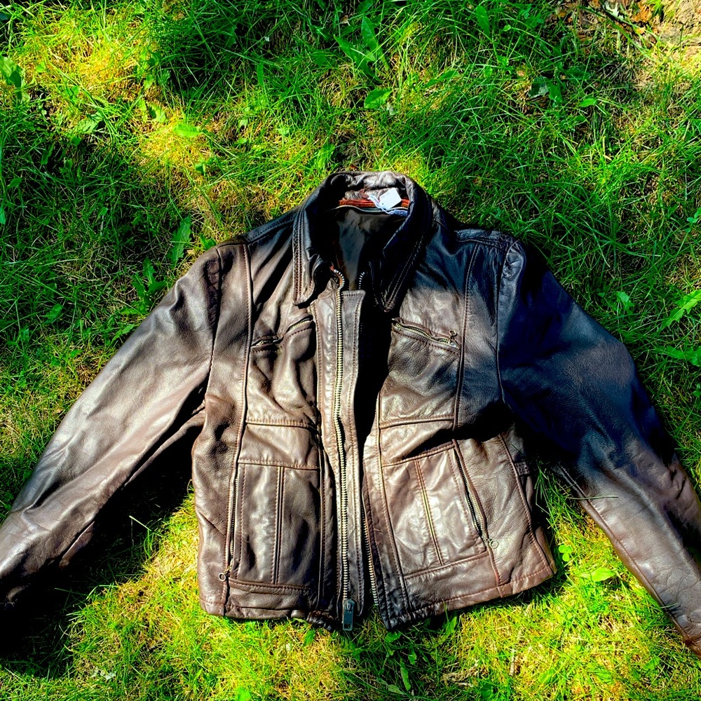 VINTAGE 1970s Brown Leather Men’s Jacket